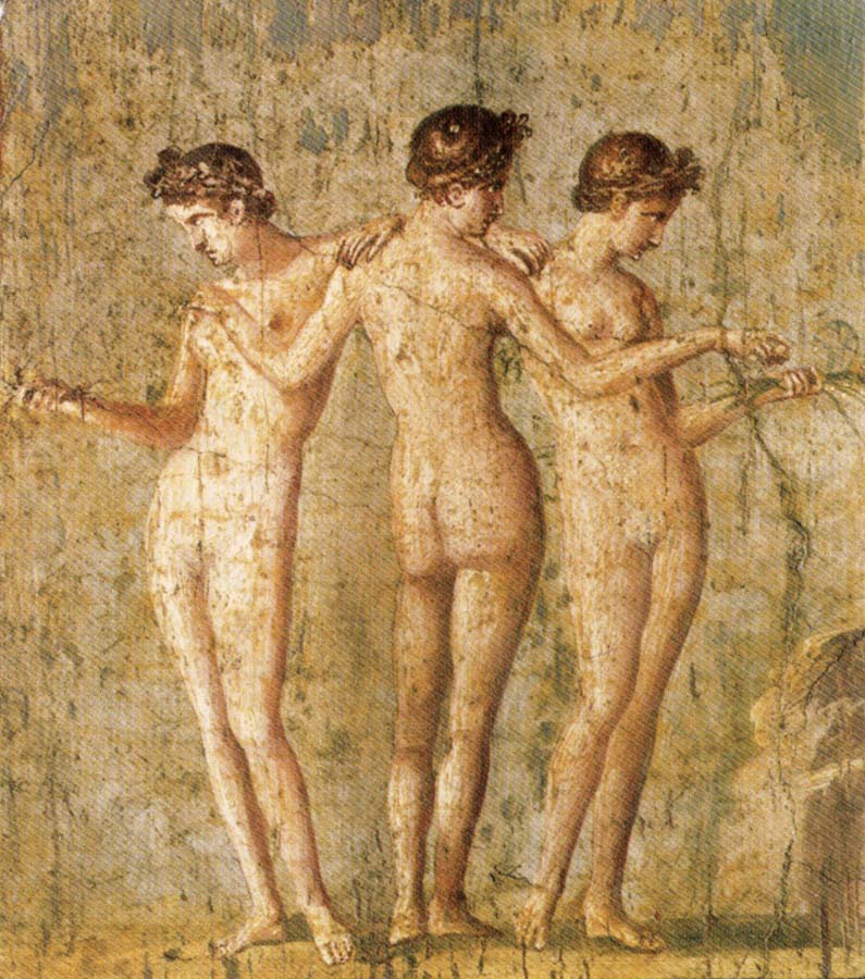 unknow artist Three Graces,from Pompeii